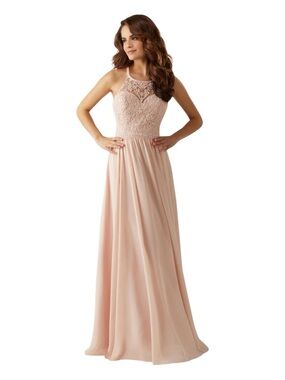 Mori Lee Blush Lace Bodice Chiffon Maxi Dress